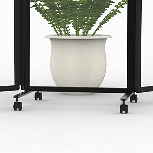 Stand Up Desk Store ReFocus Three-Panel Trifold Acrylic Room Divider Partition Privacy Screen (Clear Acrylic, 71" x 65") - color: Clear Acrylic