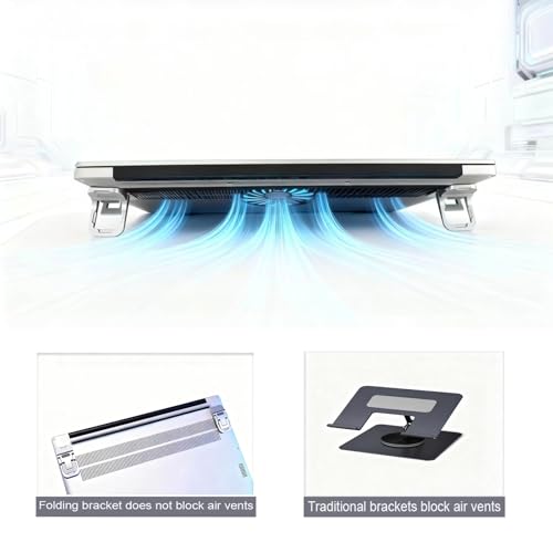 2PCS Laptop Stand, Portable Laptop Cooling Pad, Foldable Metal Keyboard Stand, Mini Keyboard Pillar (Silver,Two Gears) - color: Silver