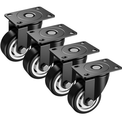 3 inch Swivel Caster Wheels, Heavy Duty Plate Casters with no Brakes Total Capacity 1000lbs (Pack of 4) - style: 3" no brakes 4pcs-1000lbs