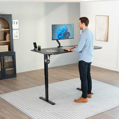 VIVO Black 63 x 32 in Standing Desk, DESK-KIT-2E1B - color: Black Top / Black Frame, size: 63 x 32 inch