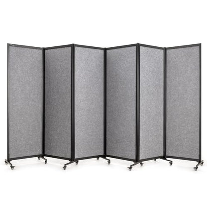 Room Partition 2.0 Upgrade Version,12'2"L* 6'7"H,6 Panel，Light Grey - color: Light Grey, size: 6