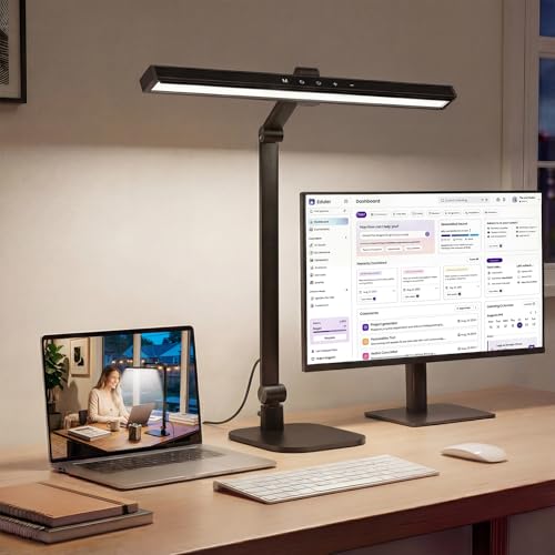 LIONVISON Desk Lamps for Home Office: Dimmable Eye-Caring LED Desk Light - color: Black