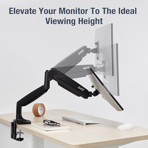 AVLT Single 17"-45" Monitor Arm Desk Mount Premium - Black - color: Black