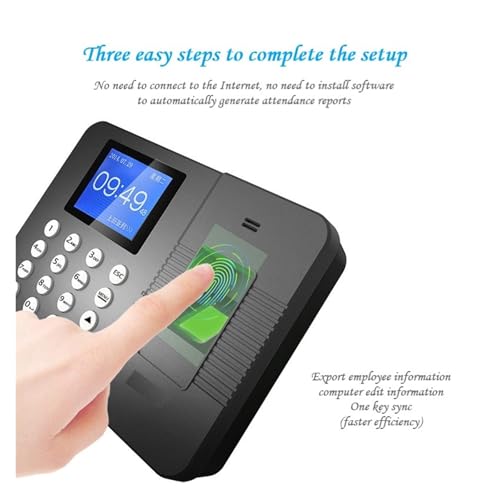 Fingerprint Time Clock, Time Clock,Attendance Machine Work Punch Card Machine Fingerprint Recognition Sign-in Machine,3960z-1 - color: 3960z