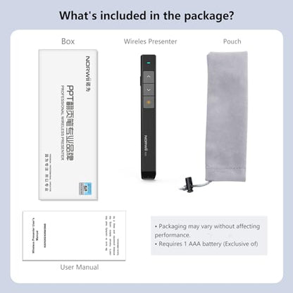 Wireless Presentation Clicker, PowerPoint Clicker with Laser Pointer | Presentation Remote for PowerPoint Presentations, Plug & Play USB Slide Advancer, Compatible with Mac/Windows/Linux/Android - color: Black