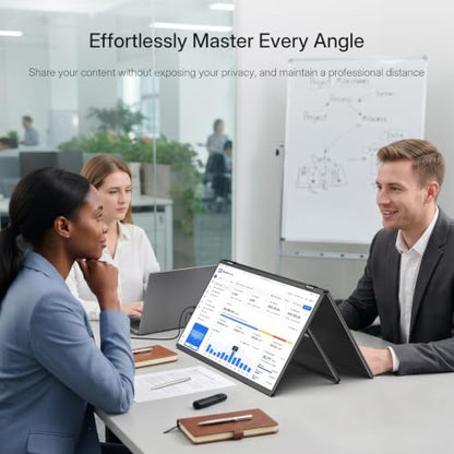 InnoView 18.5" 100Hz Dual Portable Monitor Built-in Speakers 115% sRGB 315°Adjustable Dual Stacked Folding Monitor (Wins/Mac) 1080P Laptop Screen Extender for Laptop(No Driver Needed) - size: 18.5 inches