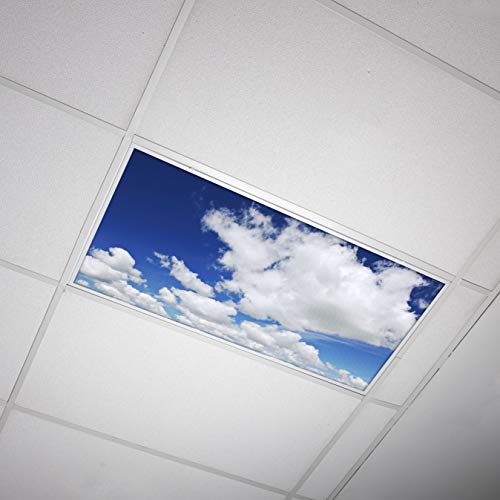 OCTO LIGHTS Cloud Fluorescent Light Covers 2x4 Backlit Film Insert - 1 Pack | ASTM E84 & UL723 Fire Safety Certified | Reduces Glare & Eye Strain | Easy Drop-In Install | Classroom Decor | Sky Panel - color: Breathtaking Stratocumulus, size: 1pk