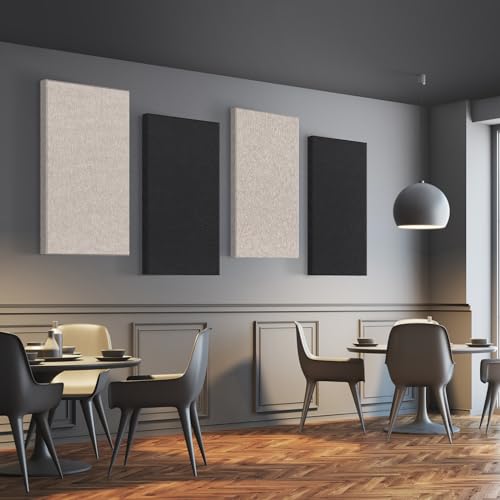 2 Pack Acoustic Panels 47.2"x23.6"x2" Soundproof Fiberglass Panels,Black - color: Black, size: 47.2" x 23.6"-2pcs
