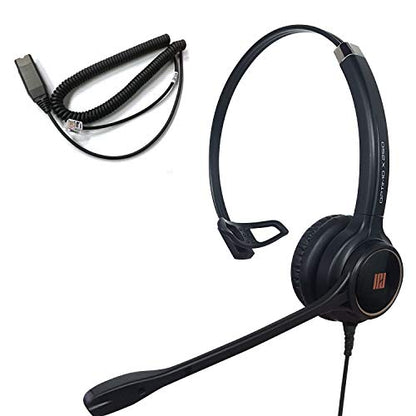 IPD IPH-250 Phone Headset with Noise Cancelling Microphone for Office and Call Center-Compatible with Avaya 1608 1616 9601 9608 9611 9611G 9620 9621 9630 9631 9640 9641 9650 9670 J139 J159 J169 J179 - color: 250-BL-LEAT