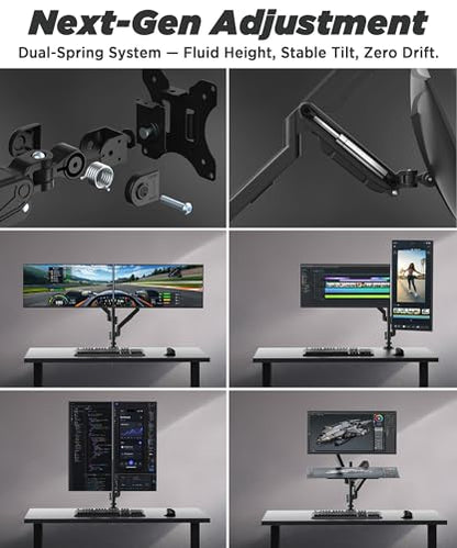ULTRARM Extra-Tall Heavy-Duty Monitor Arm Mount for 40" Ultrawide Monitors - size: Sinlge Monitor Arm