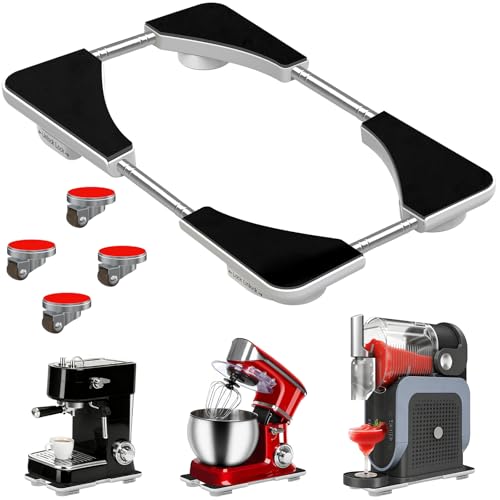 Adjustable Appliance Slider Tray - Expandable 6" x 11"- 11" x 20" | Sliding Tray for Kitchen Appliances - 360° Countertop Rolling Tray with Locking Brakes for Coffee Makers Mixers - size: 6" x 11" - 11" x 20" Rectangle