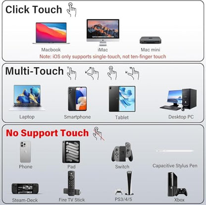 InnoView 15.6" Portable Monitor 60Hz Touchscreen 1080P 10-Point Touch Screen Monitor Portable with Protective Sleeve Built-in Stand, 1200:1 HDMI USB C Travel Monitors for Laptop, PC, Phone - size: 15.6 inch