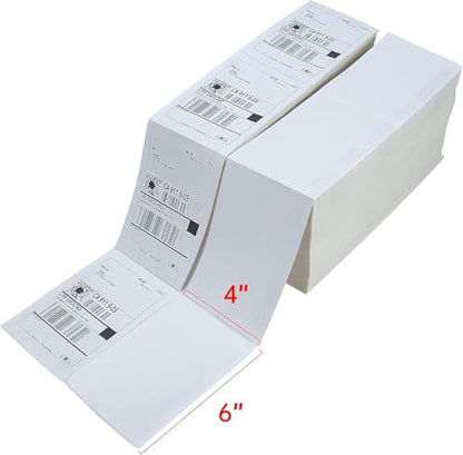L LIKED 4000 4x6 Thermal Shipping Labels Fanfold, Direct Thermal Printer Labels Compatible with Zebra Rollo - Perforated Strong Adhesive - size: 4000 Labels