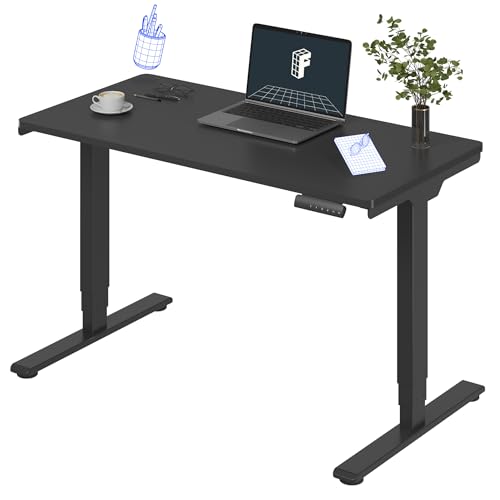 FLEXISPOT E6 3-Stage Dual Motor Electric Standing Desk 48 x 24 Sit Stand Up Desk, Holds 220 lbs, Adjustable Height w/Memory Presets, One-Piece Black Desktop & Black Frame, Ships in 2 Boxes - color: Black Frame + Black Top, size: 48"x24" Whole-Piece