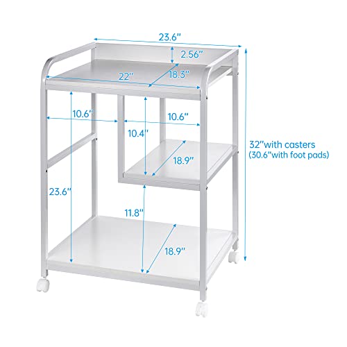 Fannova Large Printer & PC Tower Stand with Wheels for Home Office Storage - color: White