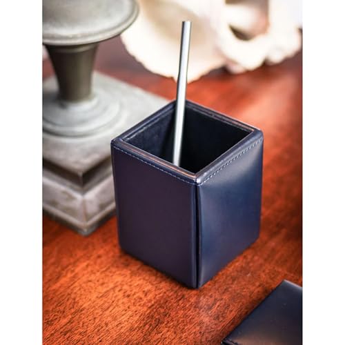 DACASSO Bonded Leather Desk Set - Luxury Leather Desk Pad & Desk Organization Essentials (Navy Blue, 3 Piece) - color: Navy Blue, style: 3 Piece