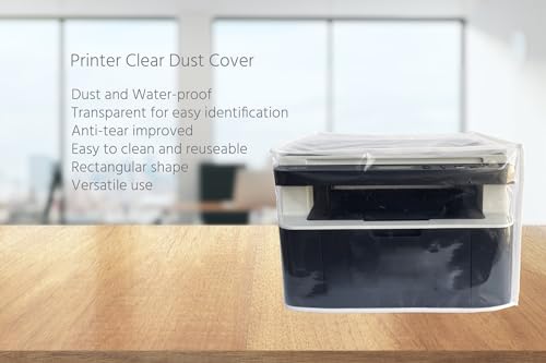 Printer Dust Cover Case Water Proof Protective Clear rectangular shape jacket,compatible with HP, EPSON,CANON, BROTHER, PIXMA Officejet - size: 19W x19D x14H