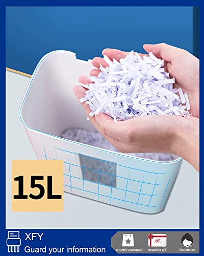 Commercial Security Shredder P4, 5 Sheet Home Shredder Shred Credit Card/Staples, Small Office Shredder Machine With 12L Wastebasket, Crosscut Paper Shredder With Overheating Protection (White 35*32