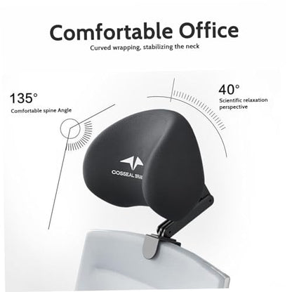 Office Chair Headrest Attachment Adjustable & Detachable Headrest Ergonomic Neck Support for Office Chair Memory Foam Mesh Head Pillow Seat Head Rest.