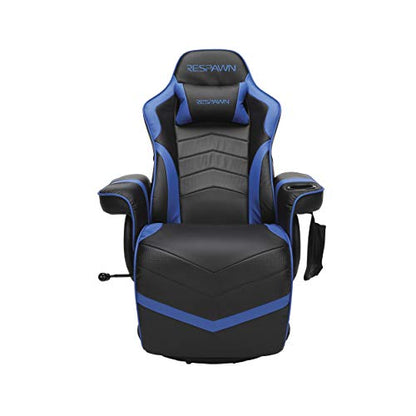 Respawn 900 Gaming Recliner Chair with Footrest, Cup Holder and Swivel | Ergonomic gaming recliner with footrest, cup holder, lumbar support, 135° recline & 360° swivel for console gaming - color: Blue