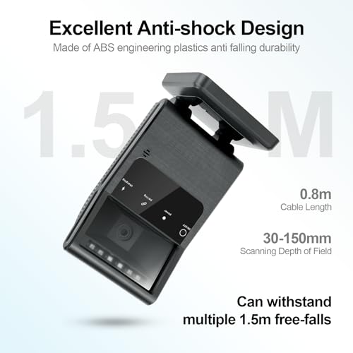 OBZ Bluetooth Wireless Barcode Scanner,Desktop Hands-Free Bar Code Scanner | Wireless/Bluetooth/USB Wired Connection,2600mAh Battery,1D 2D QR Scanning,Compatible with Windows,Mac,and Linu - style: Rectangle