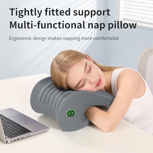 Ergonomic Office Chair Headrest, Adjustable Neck Support Pillow with Removable Washable Cover, Universal Head Rest Attachment for Office Chairs, Wheelchairs, Desk Chair Napping (Gray) - color: Gray