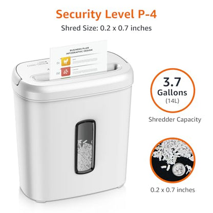 Amazon Basics 8-Sheet Cross Cut Paper and Credit Card Shredder for Security, Heavy Duty, White - color: White, size: 8 Sheet