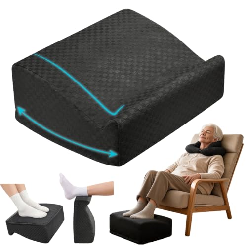 Foot Rest Under Desk with Rocking Base | Black Checkered Pattern | Washable velvet cover | 15° tilt + rocking base | 2 heights: 6.1"/7.3" | Non-slip | Office, gaming, home - color: Black Checkered Pattern, size: 12.6" L x 15" W x 6.1"