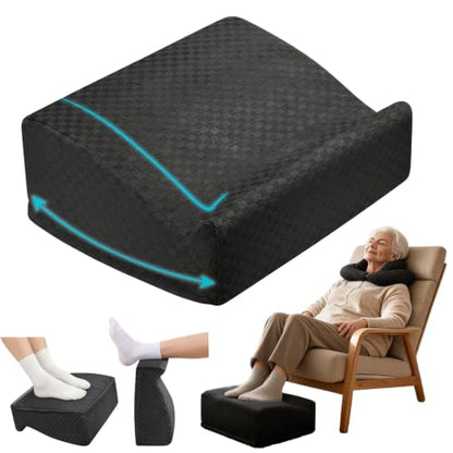 Foot Rest Under Desk with Rocking Base | Black Checkered Pattern | Washable velvet cover | 15° tilt + rocking base | 2 heights: 6.1"/7.3" | Non-slip | Office, gaming, home - color: Black Checkered Pattern, size: 12.6" L x 15" W x 6.1"
