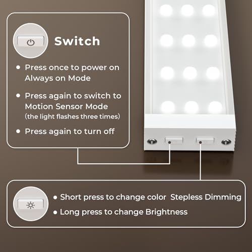 4 Pack Under Cabinet Lights, Rechargeable Motion Sensor Light Indoor Magnetic Closet Lights, Under Counter Lights for Kitchen, Wardrobe, Hallway, Stairs - size: 8.4inch-4Pack
