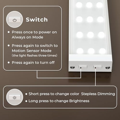 4 Pack Under Cabinet Lights, Rechargeable Motion Sensor Light Indoor Magnetic Closet Lights, Under Counter Lights for Kitchen, Wardrobe, Hallway, Stairs - size: 8.4inch-4Pack