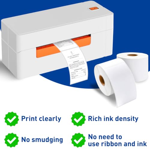 ESSENTIAL 2.25" x 4" Direct Thermal Labels, 1" Core (350 Labels, 1 Roll) - size: 2.25"x4"