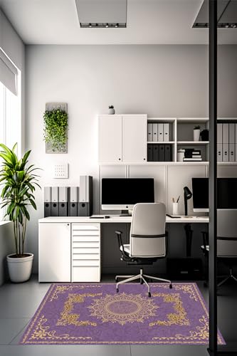 Chair Mat for Hardwood Floor, Office, Carpet, Desk, Computer, Gaming, Under Desk Rug Protector, Purple, 36"x48" - size: 36“x48”