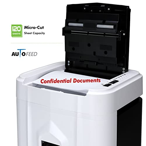 Aurora AU120MB 120-Sheet Auto Feed High Security Micro-Cut Paper Shredder / 30 Minutes (White/Black) - style: 120-Sheet AutoFeed MicroCut (White)
