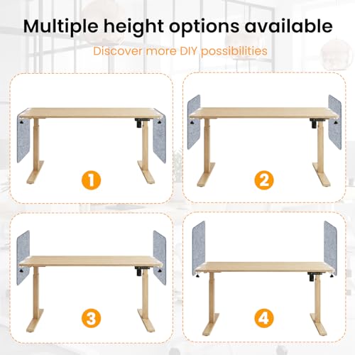 2-Pack Felt Desk Dividers, Clamp-On Panels, 24 x 24 Inch, Light Gray - color: Light Gray, size: 24×24 in (2pcs)