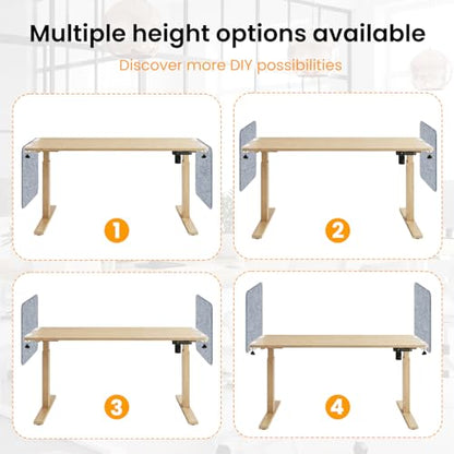 2-Pack Felt Desk Dividers, Clamp-On Panels, 24 x 24 Inch, Light Gray - color: Light Gray, size: 24×24 in (2pcs)