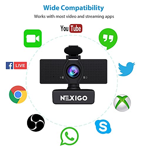 NexiGo N60 1080P Webcam with Microphone, Software Control & Privacy Cover, USB HD Computer Web Camera, Plug and Play, for Zoom/Skype/Teams, Conferencing and Video Calling - style: 1080p Webcam