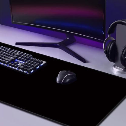 Large Black Computer Mouse Pad, Office Non Slip Gaming Desktop Keyboard Pad | Large Extended Mouse Pad; Full Desk Coverage; Waterproof Coating; Stable Anti-Slide Base For Gaming, Office, Study Daily Use - color: Black