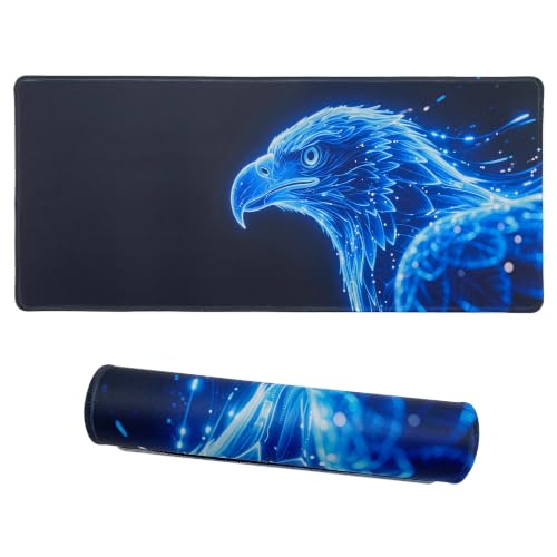 Decorative Large Mouse Pad-70x30 Blueagle | Non-Slip Rubber Base 27.5x11.8IN Computer Desk Mat for PC,Mac,Laptop-Stitched Edges and Smooth Surface for Office,Home,Work - color: 70x30 Blueagle