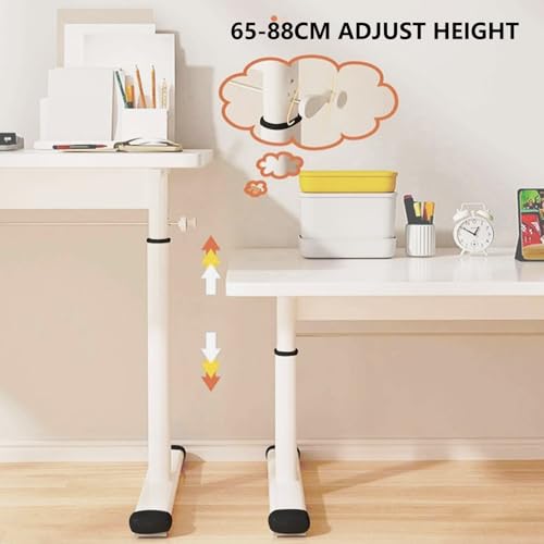 Standing Desk Manual Crank, Standing Computer Desk, Adjustable Height, with Wire Hole, for Home Office Study Writing Workstation, Gaming Room, White (120x60cm) - size: 120x60cm