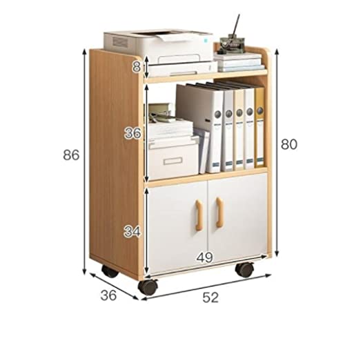 Shelf Placement Cabinet Floor Shelf Office Filing Cabinet Wooden Movable Computer Desk Side Low Cabinet(Beige) - color: Beige