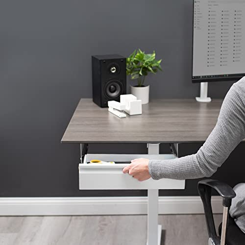 VIVO White 16 x 9 inch Under Desk Slide Out Drawer, DESK-AC03A-W | No Shell, Sturdy Steel Design, Under Desk Storage, Workstation Organizer for Home Office, Holds 11 lbs - color: White, size: 16 Inch +Std