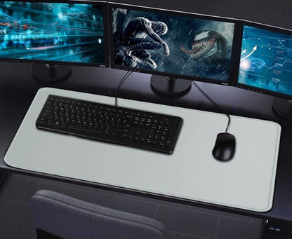 Large Gaming Mouse Pad with Stitched Edges, Non-Slip Natural Rubber Base - color: Grey, size: 31.5L x 15.7W inches
