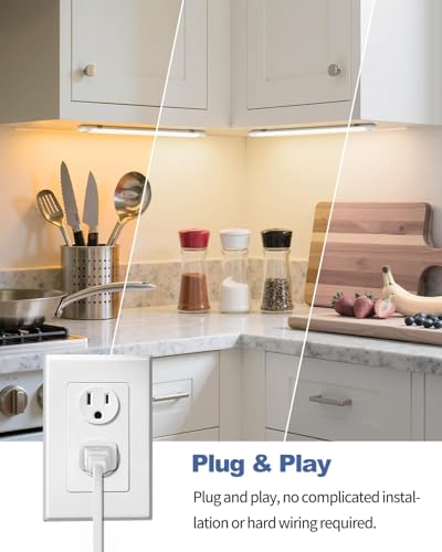 MYPLUS 2 Packs 24" Hand Wave Under Cabinet Lights with 5 Color Temperature - size: 24"-2 Pack