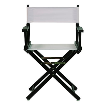 18" Director's Chair Black Frame-White Canvas - color: Black Frame/White Canvas, size: 18" - Classic Height, style: Black Frame