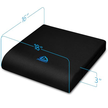 Premium Large Gel Seat Cushion, Memory Foam Seat Cushion for Recliner, Wheelchair, Office Chair, Car, Floor, Dining Chair, Sciatica, Coccyx, Back Pain & Pressure Sore Relief, Design with Ventilation