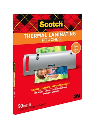 Scotch Thermal Pouches 5 mil, 8.9 in x 11.4 in (228 mm x 291 mm) (Pack of 400) - size: 400-Pack