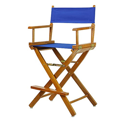 Casual Home 24" Director's Chair Honey Oak Frame-Royal Blue Canvas - color: Honey Oak Frame/Royal Blue Canvas, size: 24" - Counter Height, style: Honey Oak Frame