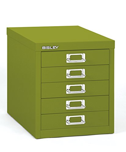 5-Drawer Steel MultiDrawer Cabinet - Green, by Bisley - color: Bisley Green, size: 5 Drawer