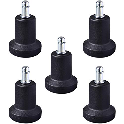AAGUT High Profile Bell Glides 7/16" x 7/8", for Office Chair, 5 Pack | 750lbs Office Chair Wheel Stopper Replacement, Fixed Stationary Caster Wheel Glide, Matte Black Finish - size: High